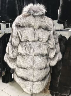 Шуба из меха чернобурки