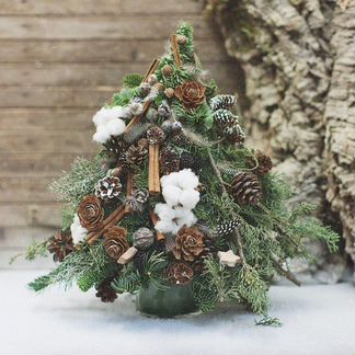 Эко-Елочки из живой хвои и других природных матери