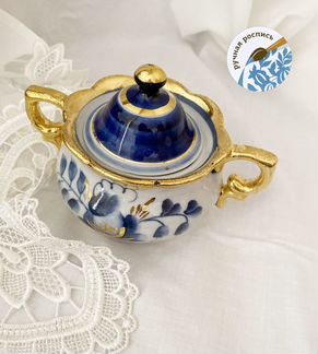 Сахарница фарфоровая Гжель