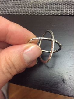Pandora кольцо серебряное с фианитами