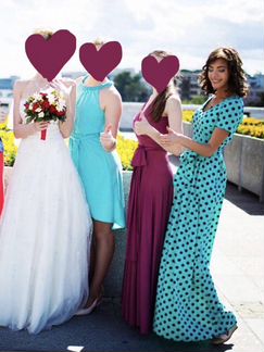 Бирюзовое платье в пол в стиле ретро