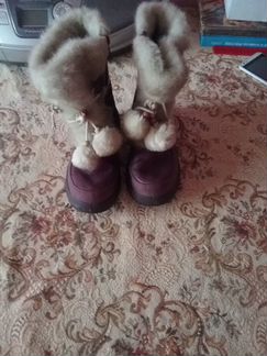 Сапоги-унты-валенки Котофей малиновые