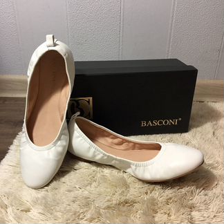 Женские белые балетки из мягкой натуральной кожи