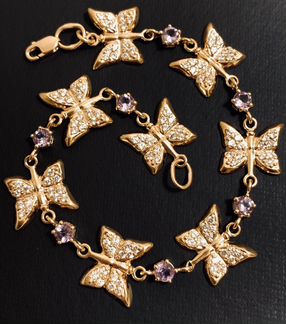 Золотой браслет с фианитами