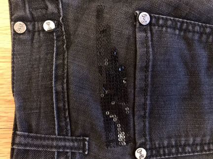 Итальянские джинсы, чёрные,низкие, длинные. Р -42