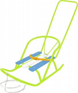 Санки кукольные ску2 голубой с толкателем