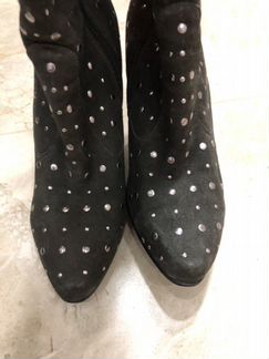 Сапоги замшевые серые