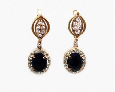 Серьги с сапфирами