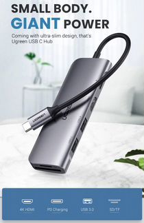 USB HUB Type C Ugreen 6 in 1 (70411)