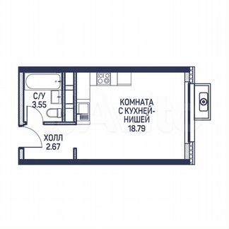Квартира-студия, 25 м², 4/22 эт.