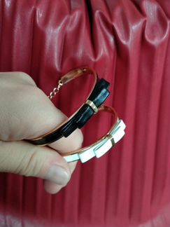 Браслеты Бантик черный и белый