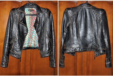 Женская косуха affliction натуральная кожа auth S