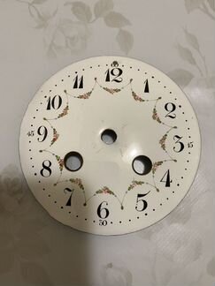 Циферблат эмалевый старинных каминных часов
