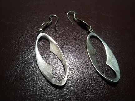 Серьги винтажные из мельхиора