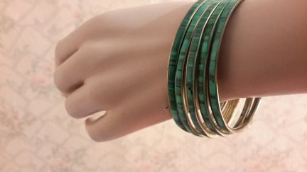 Браслет малахит малахитовый бронза новый 4шт