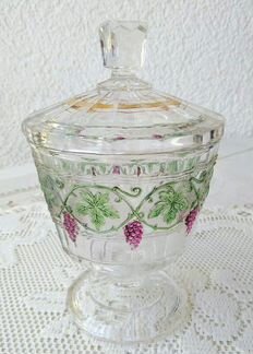 Антикварная бонбоньерка цветное стекло