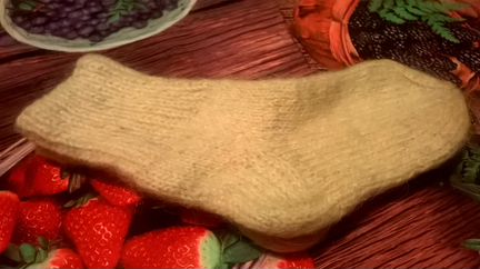 Шерстяные носки домашней вязки -детям