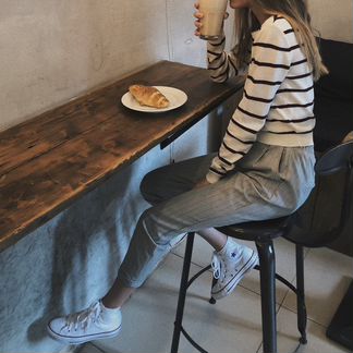 Брюки серые Bershka