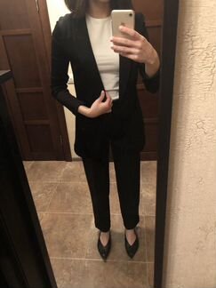 Черный удлиненный пиджак Emporio Armani, S