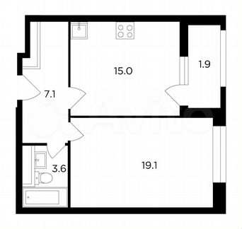 1-к квартира, 46.7 м², 5/20 эт.