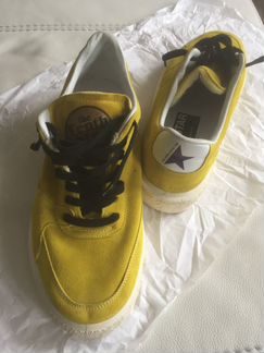 Новые Кеды желтая замша golden goose