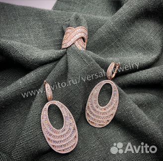 Серебряное кольцо и серьги 925 проба