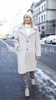 Шубка эко новая зимняя бежевая утеплённая