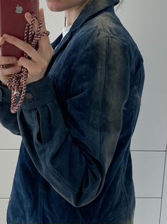 Синяя новая замшевая куртка Joseph 42-44