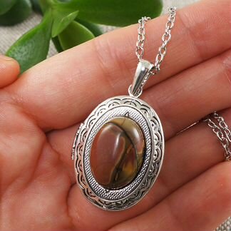 Медальон овальный Яшма пикассо терракотовая antiqu